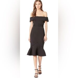 Badgley Mischka Women's Shoulder Scuba Dress Size 6 EUC